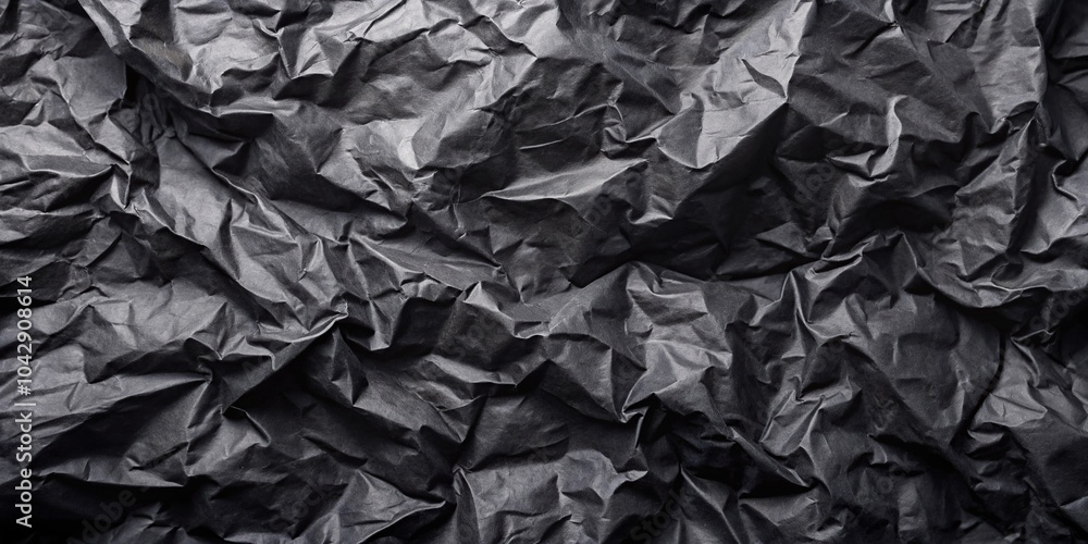 Poster low angle view of abstract black paper with folded texture