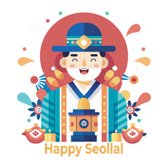 Happy Seollal vector 