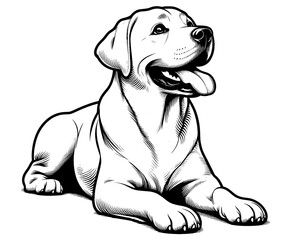 Hand drawn cute Labrador retriever, vector sketch isolated on white background, SVG vector
