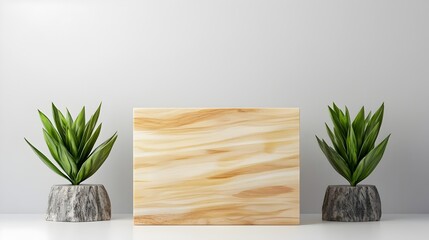 Minimalist Wooden 3D Display Stand with Empty Space