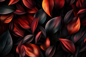 Fototapeta premium black and red leaves background