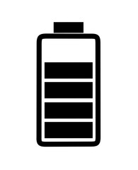 vector battery icon with bar indicator on white background