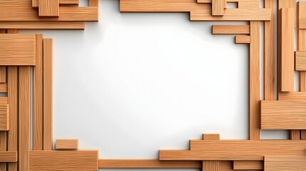 Sleek 3D Wooden Trophy Award Plaque with Blank Space for Customization