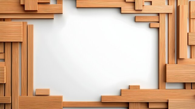 Sleek 3D Wooden Trophy Award Plaque with Blank Space for Customization