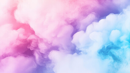 Fototapeta premium Dreamy pastel clouds: Pink and blue abstract.