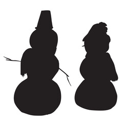 Snowman silhouette black christmas celebration event snow art december