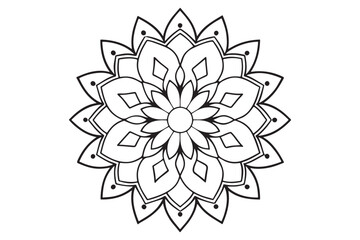 Plantilla para colorear mandalas vector illustration line art 17.eps