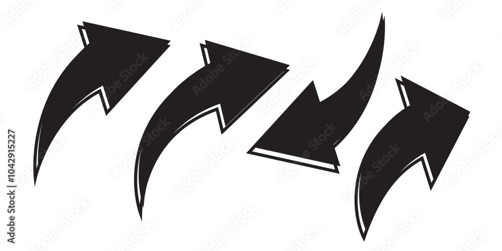 Canvas Prints arrow curved graph design element free hand drawing vector illustration
