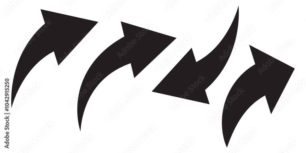 Canvas Prints arrow curved graph design element free hand drawing vector illustration