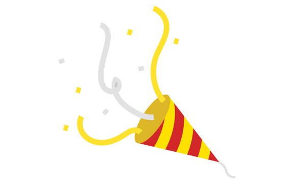 recommend clip art: クラッカーを鳴らすアイコン、シンプルな線画