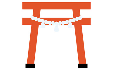 しめ縄のついた神社の鳥居のアイコン