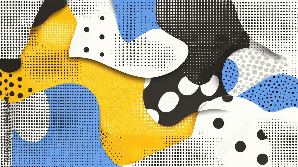 Poster abstract colorful halftone dots pattern background for design