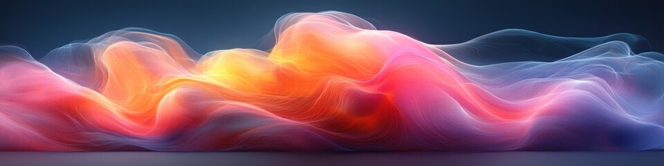 Obraz premium Abstract colorful waves blending in a smooth gradient.