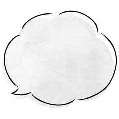 雲形の手描きの吹き出し　水彩ベクターイラスト
