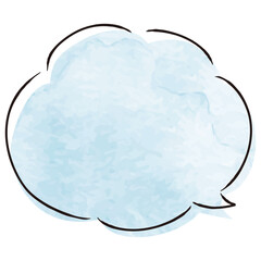 雲形の手描きの吹き出し　水彩ベクターイラスト