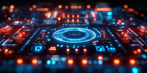 Obraz premium Futuristic digital roadmap with technology milestones and business objectives