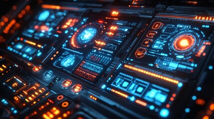 Fototapeta premium Futuristic digital roadmap with technology milestones and business objectives