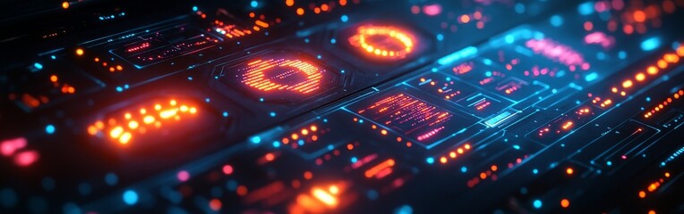 Obraz premium Futuristic digital roadmap with technology milestones and business objectives