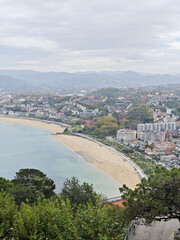 Fototapeta premium The panorama of San Sebastian Donostia from the mountain Igueldo, Basque Country, Spain