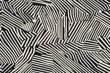 Vector seamless pattern with modern stylish abstract texture featuring repeating geometric shapes composed of striped elements