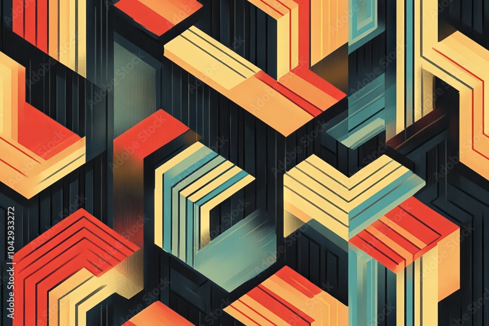 Poster abstract geometry pattern artwork - vibrant geometric shapes and modern design for creative backgrou