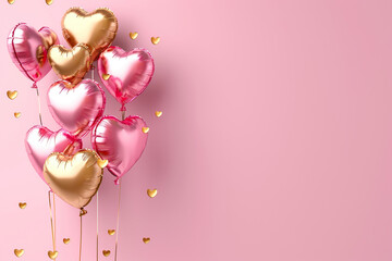 Fototapeta premium Beautiful greeting card with bright holiday composition for happy and joy celebrate valentines day