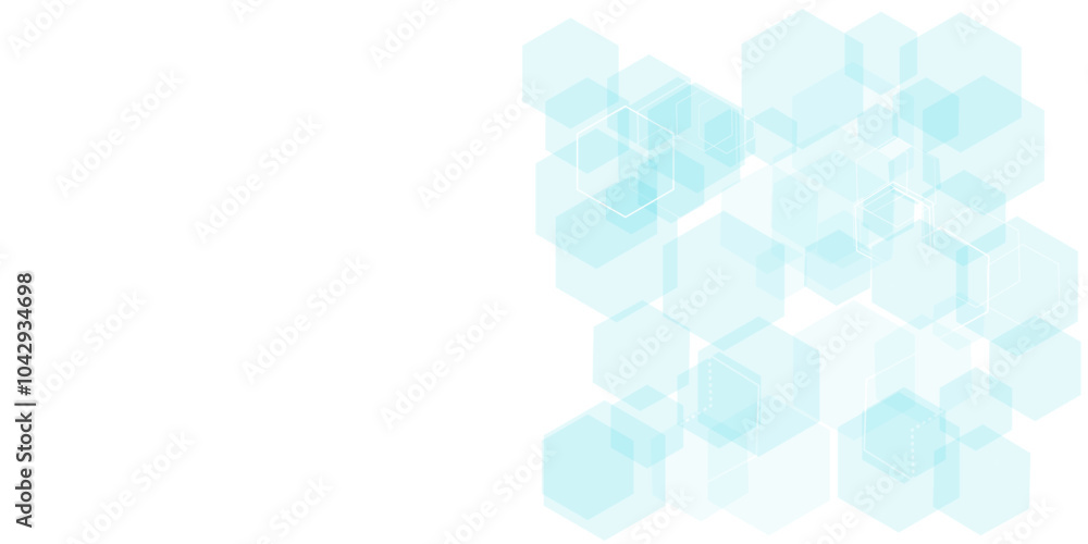Aufkleber Vector hexagons pattern. Geometric abstract background with simple hexagonal elements. Medical, technology or science design