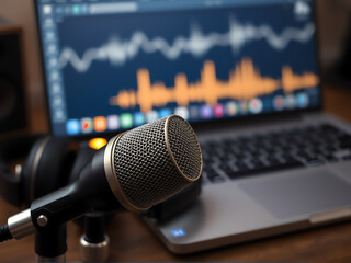 A person recording a podcast using a smartphone, showcasing a simple and effective setup for audio content creation