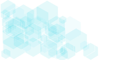 Vector geometric abstract background with simple hexagonal elements. Medical, technology or science design