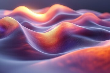 Fototapeta premium Abstract Wavy Surface with Glowing Texture