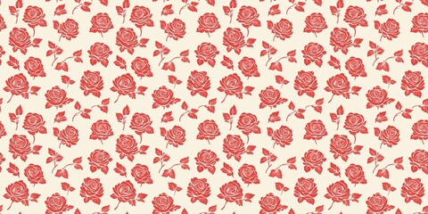 Obraz premium Rose pattern with a floral, elegant design. seamless background pattern