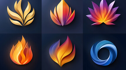 Innovative Brand Positioning Display Featuring Colorful Designs of Imaginative Logos Without Readable Axis Titles