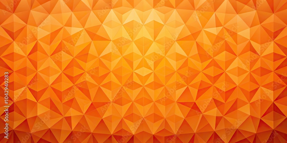 Poster low poly orange triangle mosaic background with symmetrical pattern