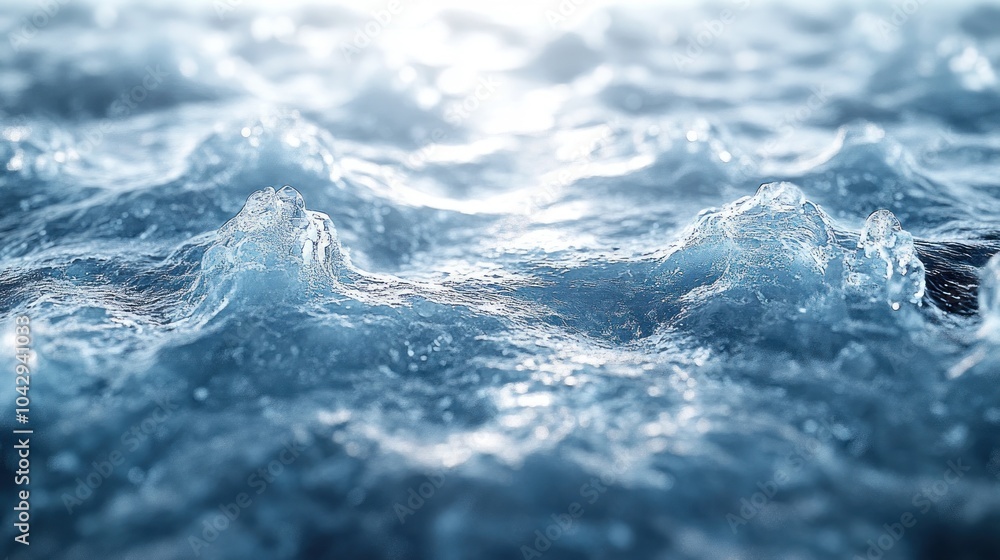 Aufkleber close-up view of water waves with dynamic movement and light.