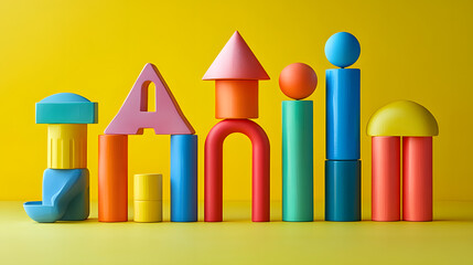 Fototapeta premium A Playful Approach to Brand Positioning With Whimsical Logos Presented in a Brightly Colored Chart Lacking Clear Axis Titles