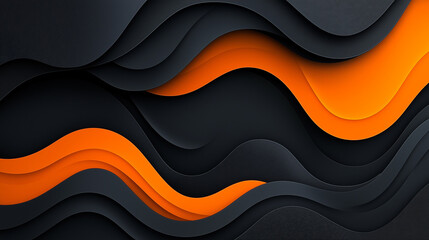 Black Luxury Gradient Abstract Wave Background with Vibrant Flowing Organic Curves