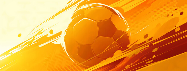 Background for advertising banner soccer ball  in motion. Sports competition concept. For sports marketing, posters, graphics, banners, ads. 