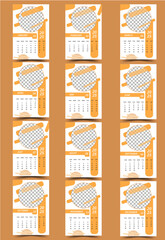 2025 new year Wall calendar template 