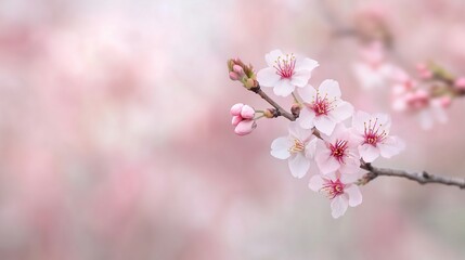 Delicate Pink Flowers with Soft Background