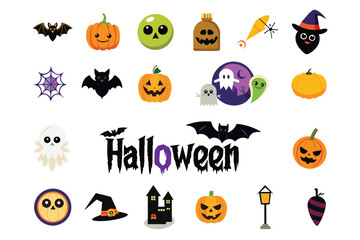 Halloween icon set vector illustration
