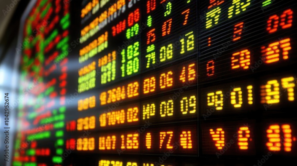 Poster dynamic stock exchange market data display