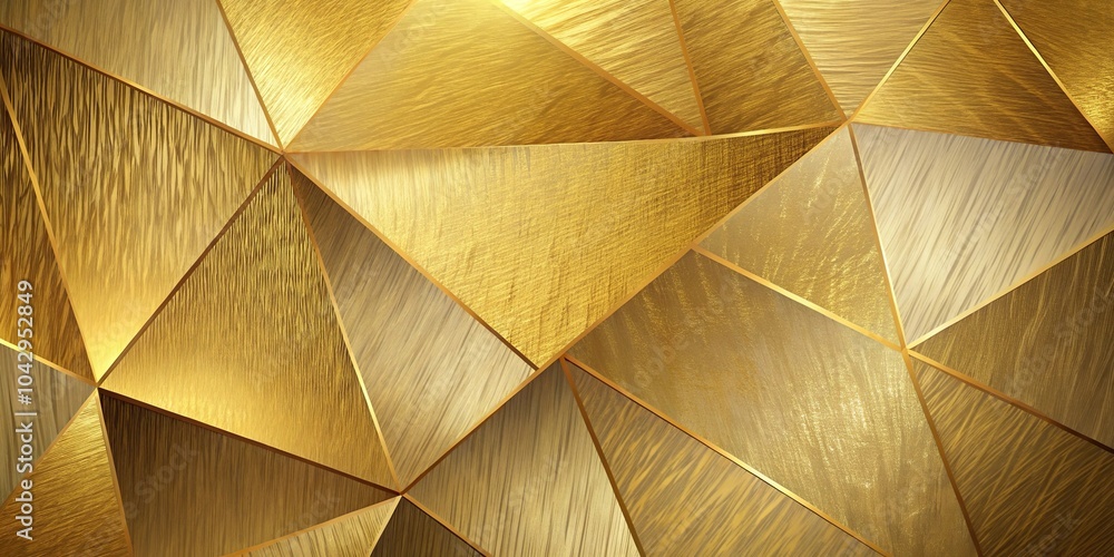 Aufkleber luxurious background with large angular shapes in textured gold leaf finish