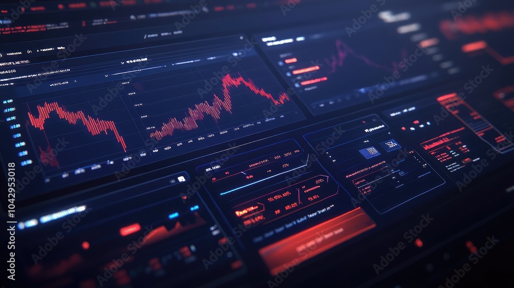 Poster modern financial dashboard with data visualization