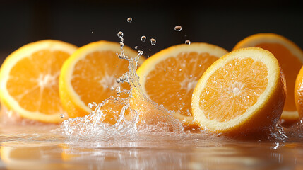 orange in water splash