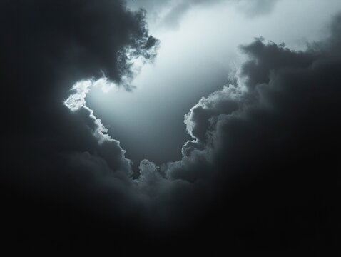 Moody grey sky with dramatic clouds dark aesthetics background