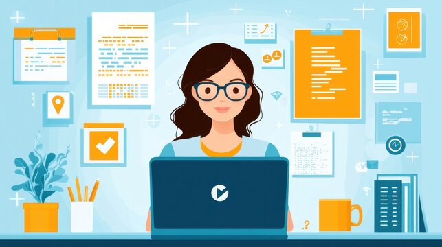 Young Woman Learning Python on Laptop in Cozy Space