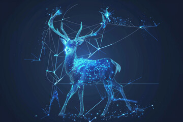Astrological composition with concept of Deer zodiac sign symbol