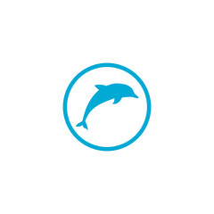Fototapeta premium Dolphin simple icon isolated on transparent background