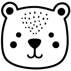Doodle art bear head