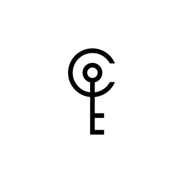 C logo, C icon, lock, security, home , key, realeatate, open